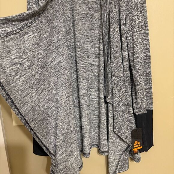 RBX Active Cardigan Heather Gray Black Long Sleeve Thumb Hole Large NWT - Picture 4 of 7